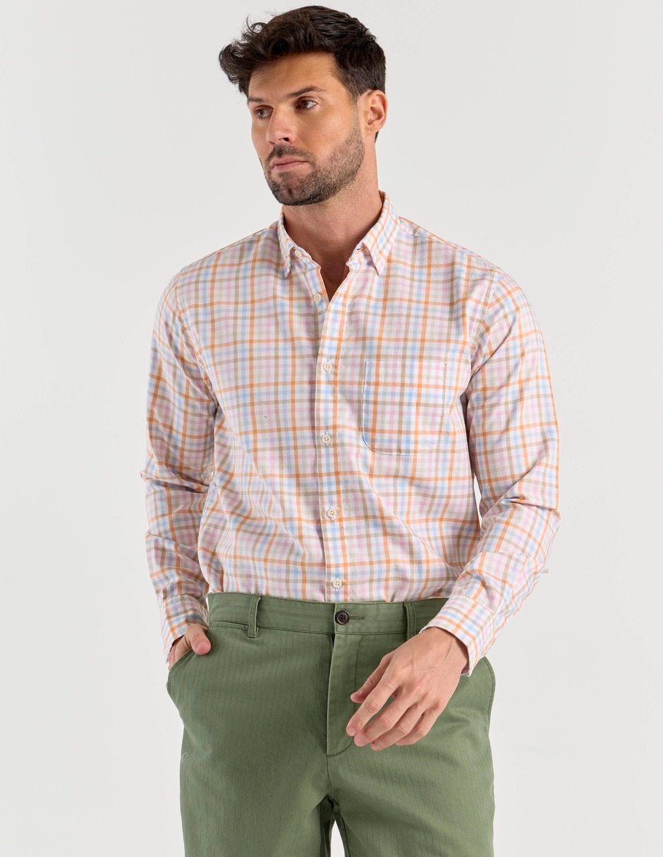 Camisa casual de algodón manga larga para hombre 5