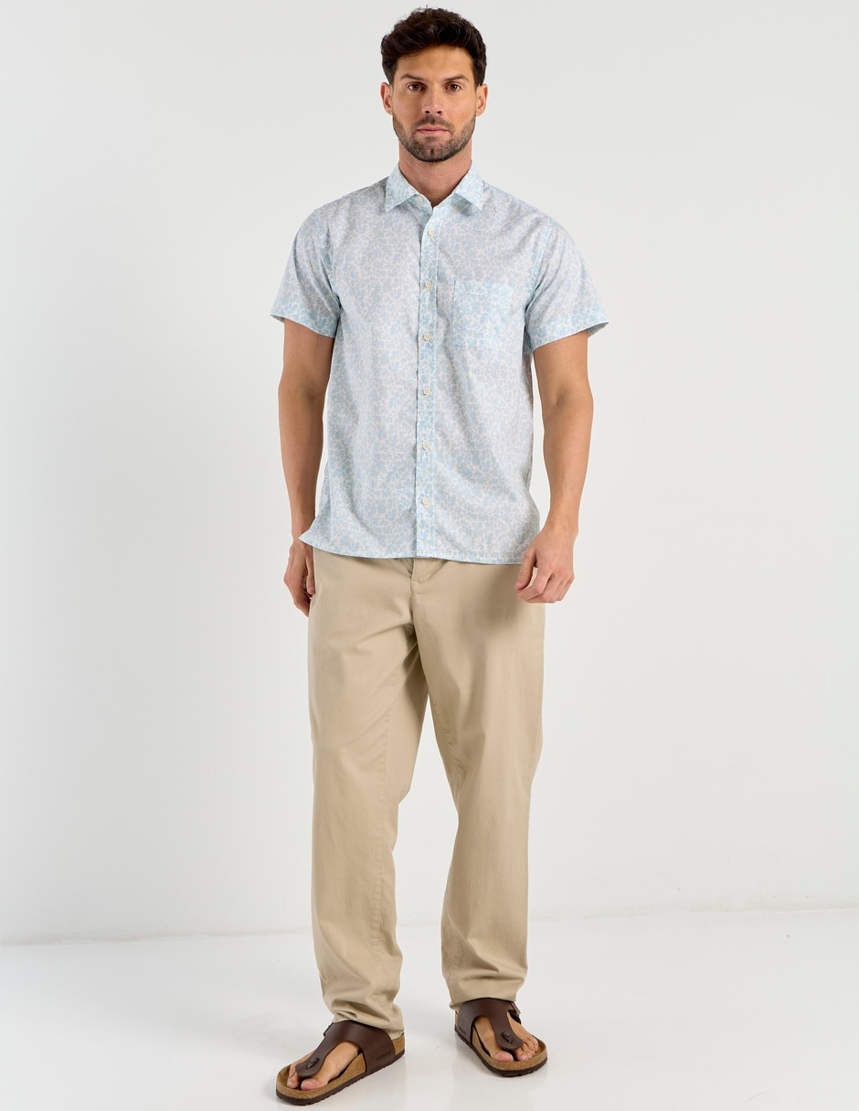 Camisa casual Polosur de algodón manga corta para hombre