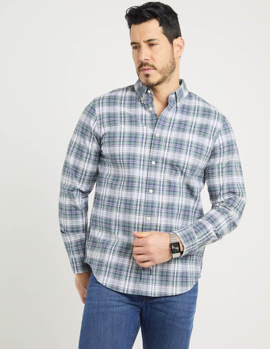 Camisa casual Dockers de algodón manga larga para hombre