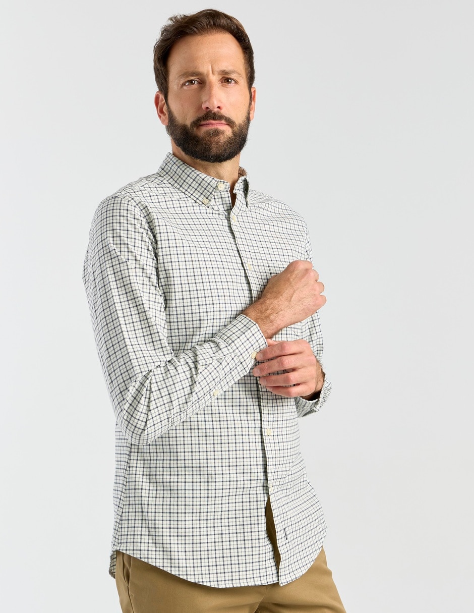 Camisa casual de algodón manga larga para hombre 1