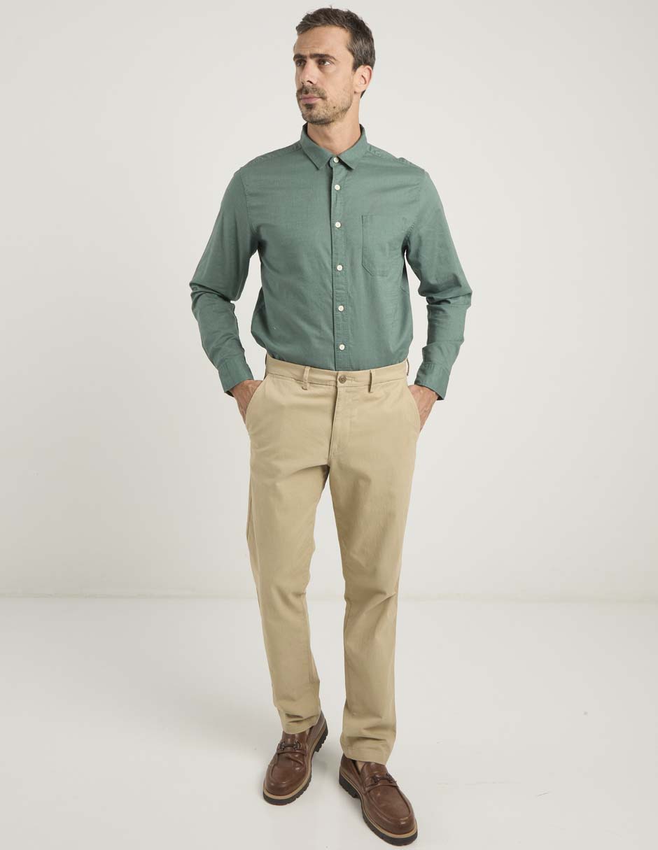 Camisa casual Dockers de algodón manga larga para hombre