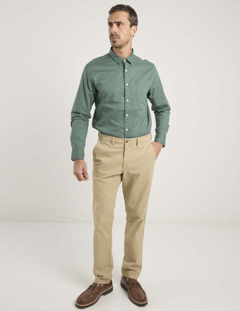 Camisa casual Dockers de algodón manga larga para hombre