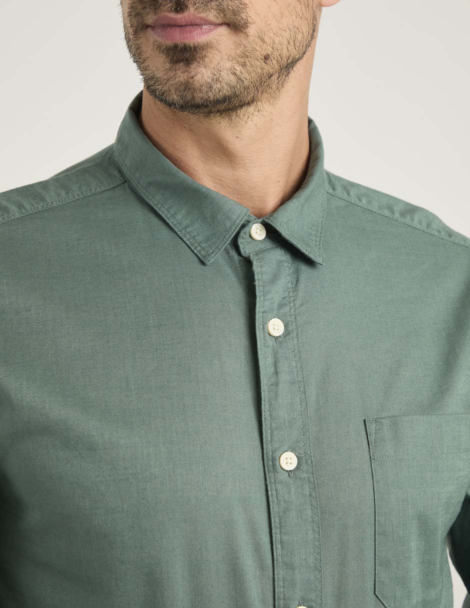 Camisa casual Dockers de algodón manga larga para hombre