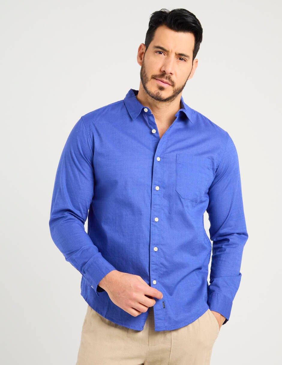 Camisa casual Dockers de algodón manga larga para hombre