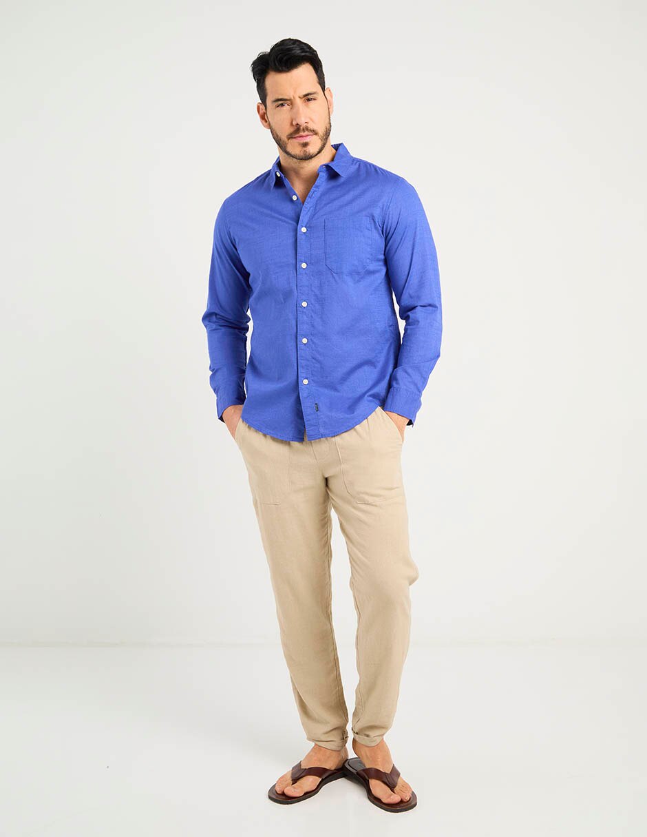 Camisa casual Dockers de algodón manga larga para hombre