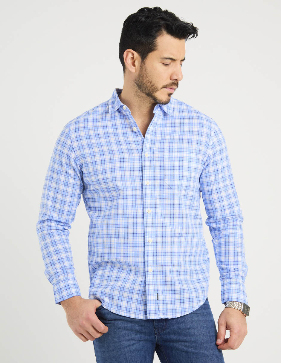 Camisa casual de algodón manga larga para hombre Camisa casual de algodón manga larga para hombre