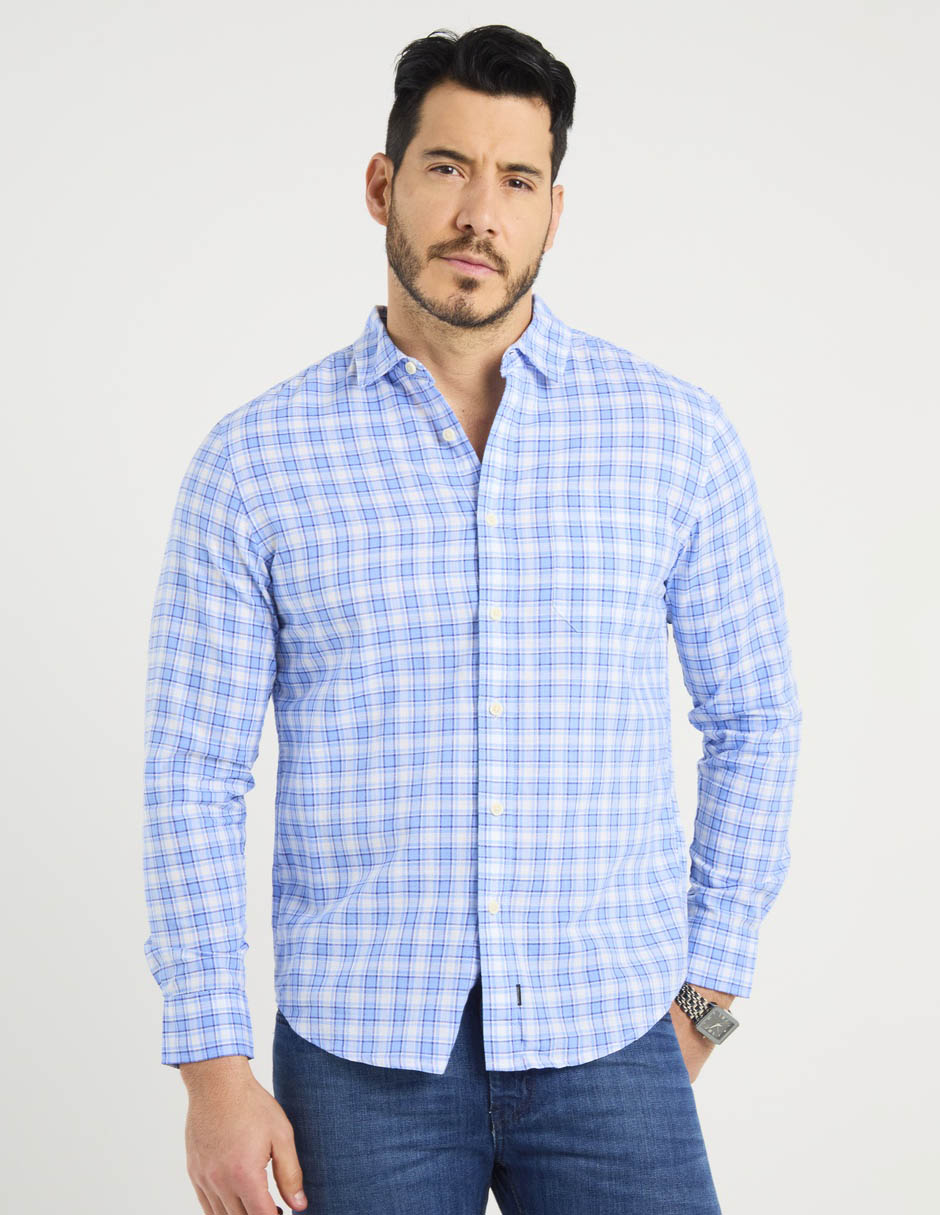 Camisa casual Dockers de algodón manga larga para hombre