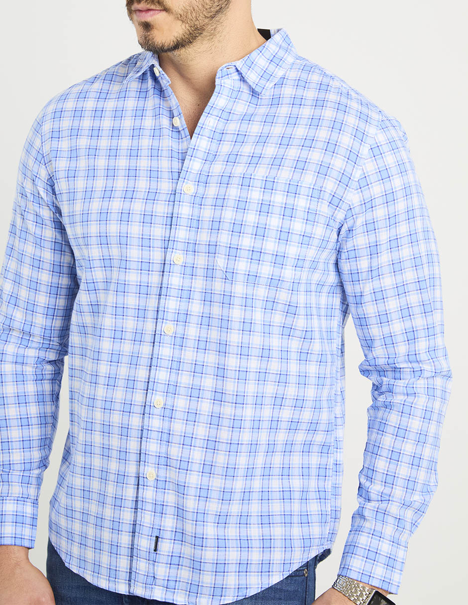 Camisa casual Dockers de algodón manga larga para hombre