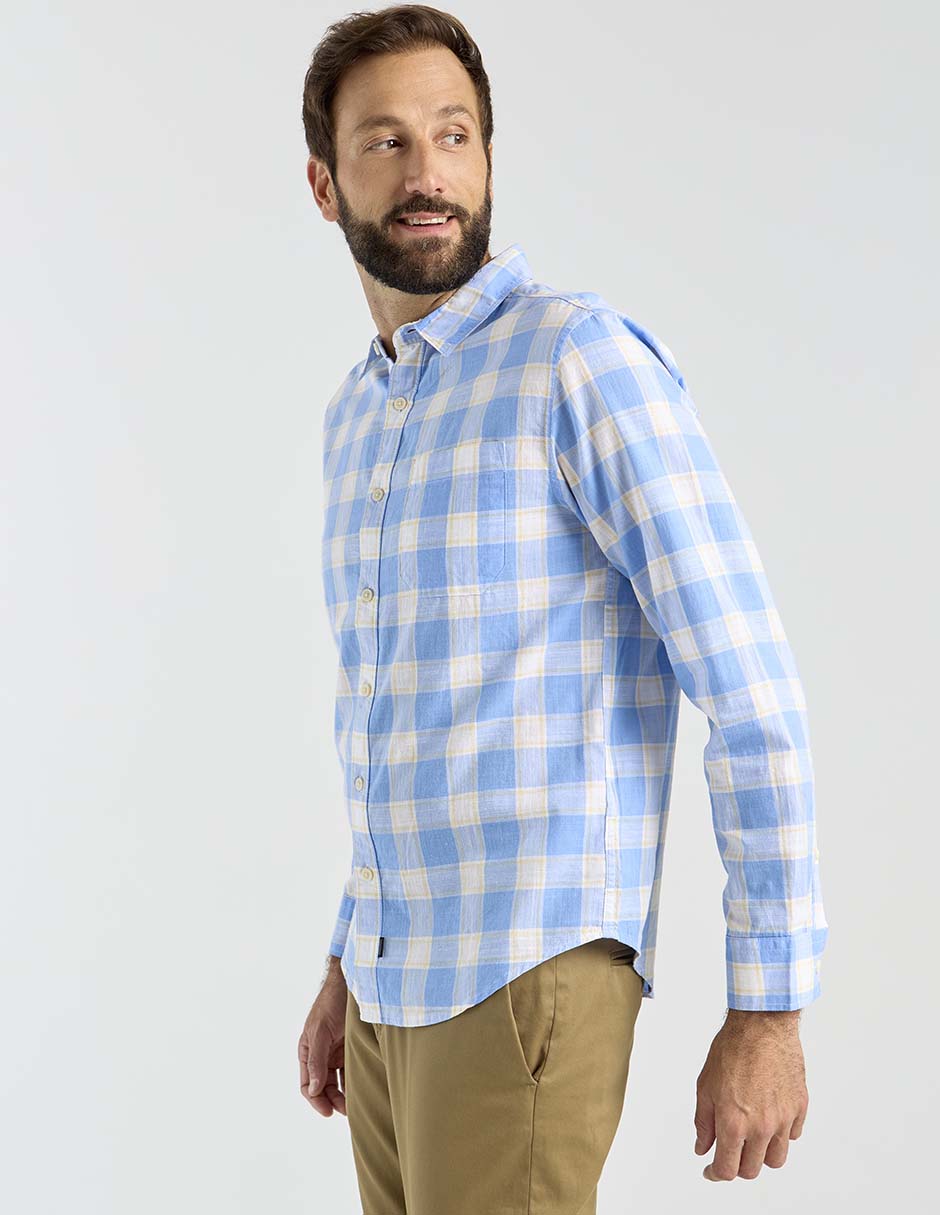 Camisa casual Dockers de algodón manga larga para hombre