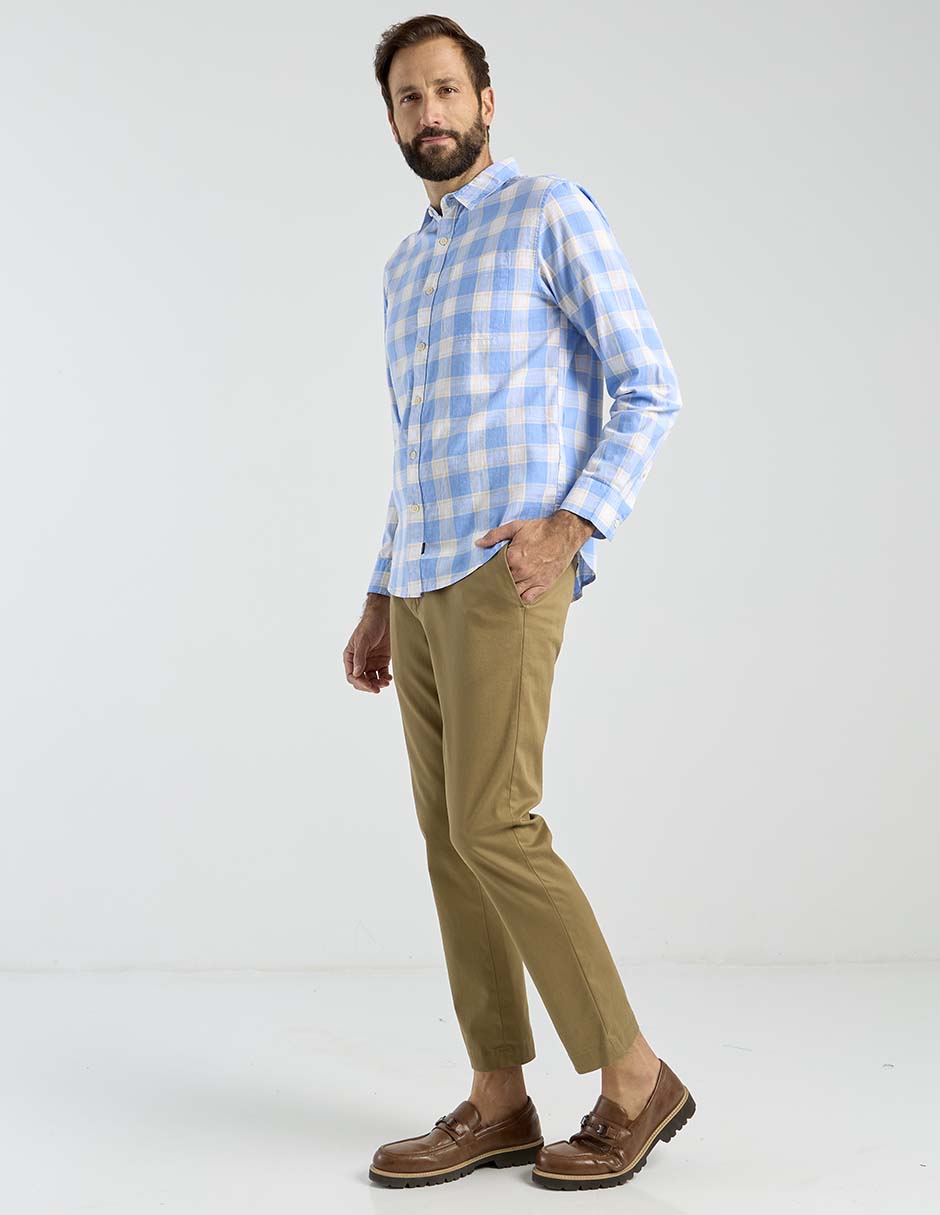 Camisa casual Dockers de algodón manga larga para hombre
