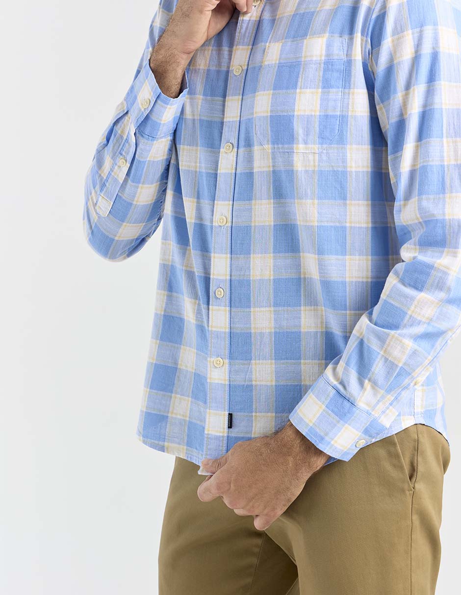 Camisa casual Dockers de algodón manga larga para hombre