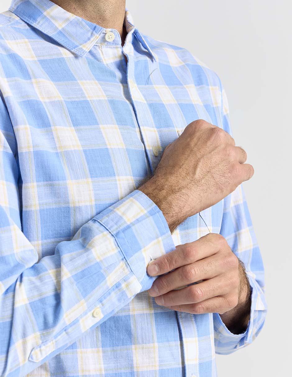 Camisa casual Dockers de algodón manga larga para hombre