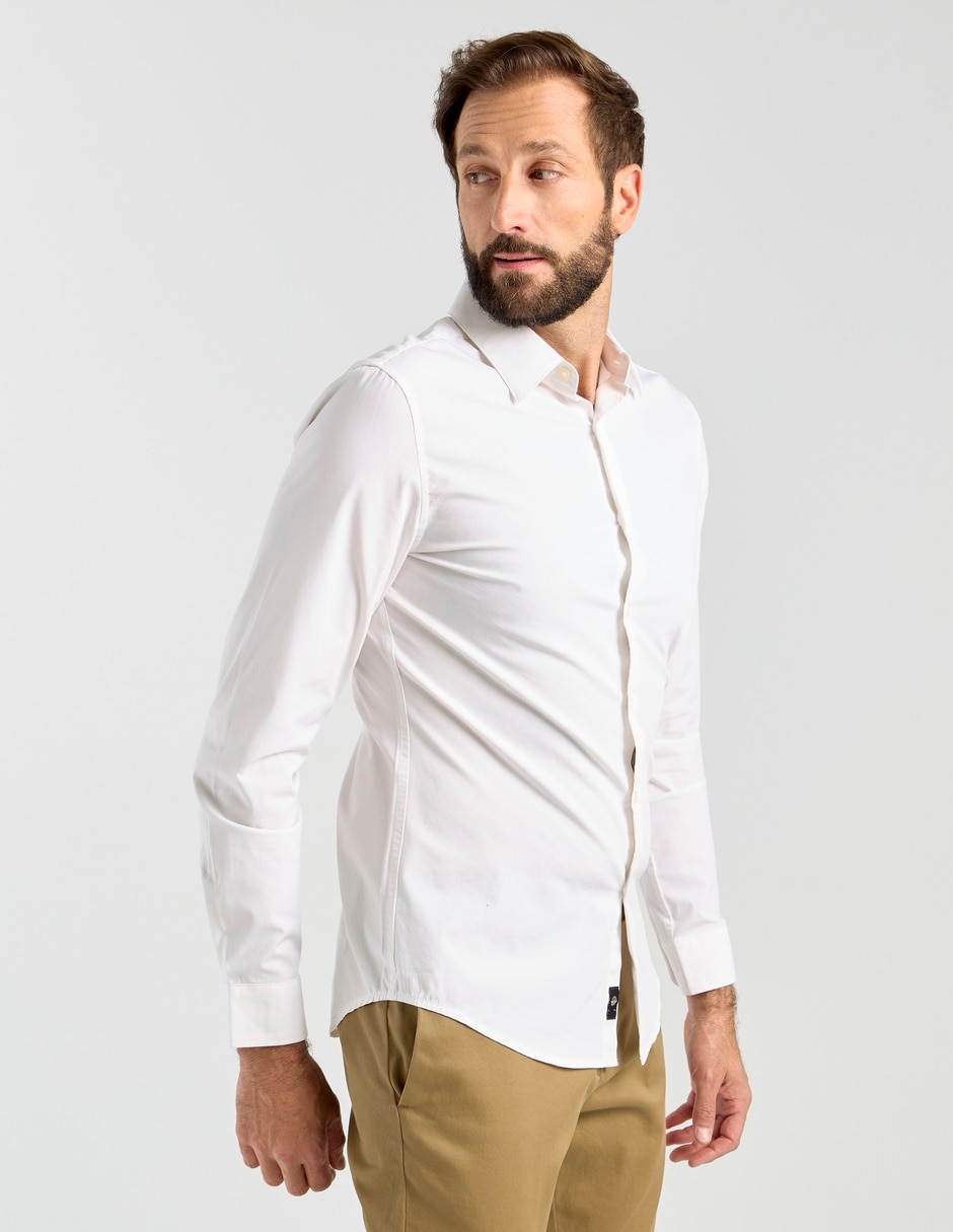 Camisa business casual de algodón manga larga para hombre Camisa business casual de algodón manga larga para hombre