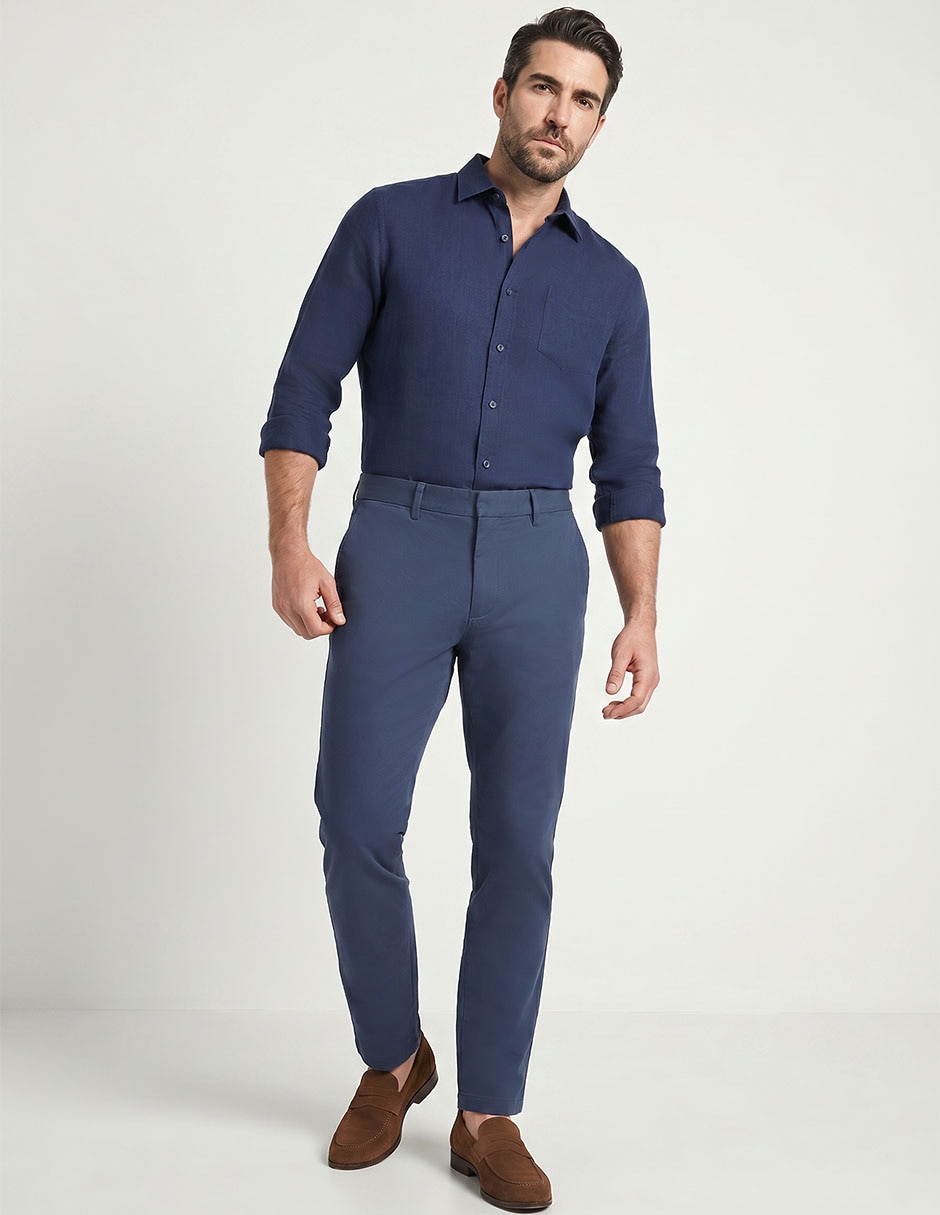 Pantalón chino slim de algodón para hombre 2