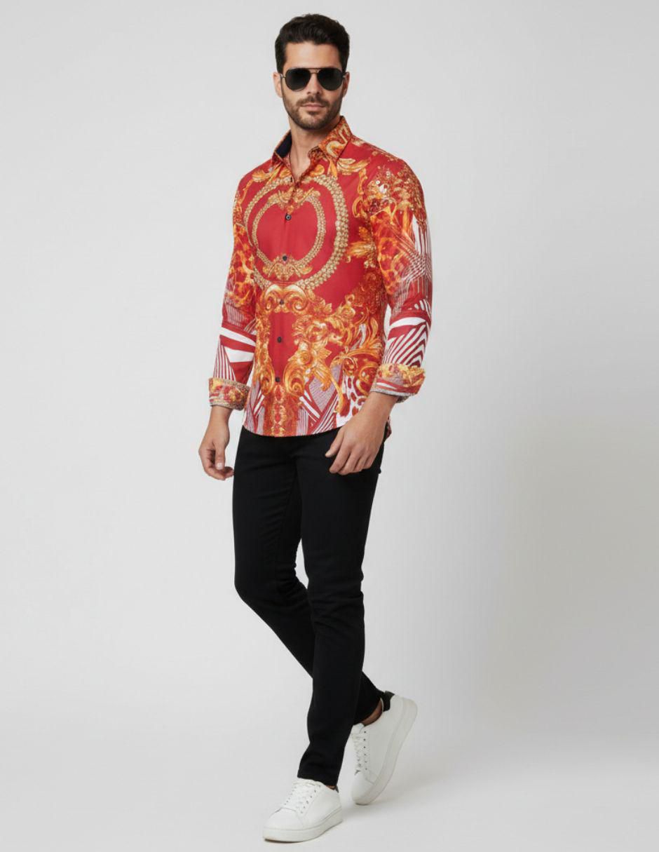 Camisa casual manga larga para hombre