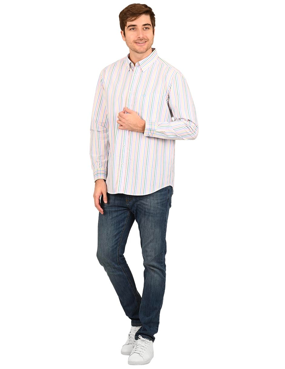 Camisa casual de algodón manga larga para hombre 4