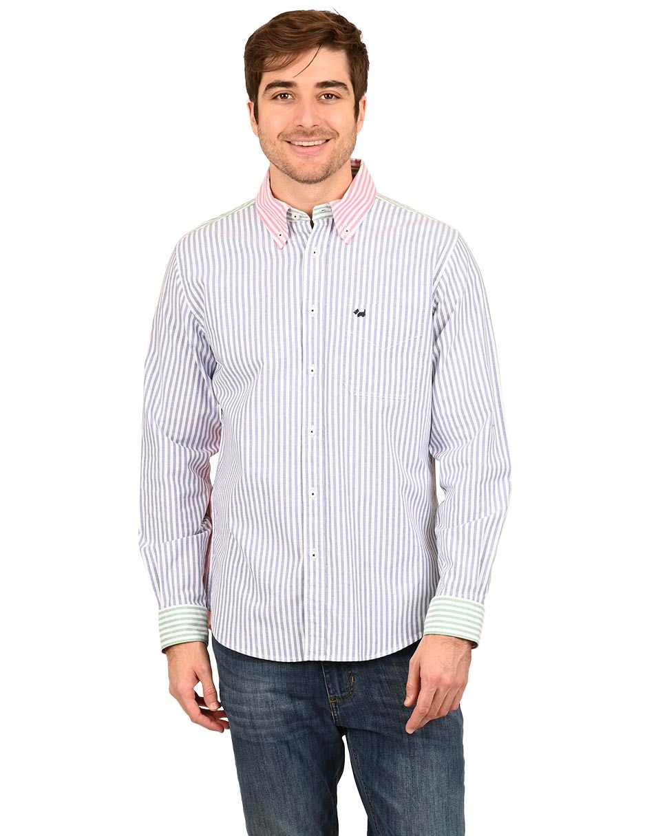 Camisa casual de algodón manga larga para hombre