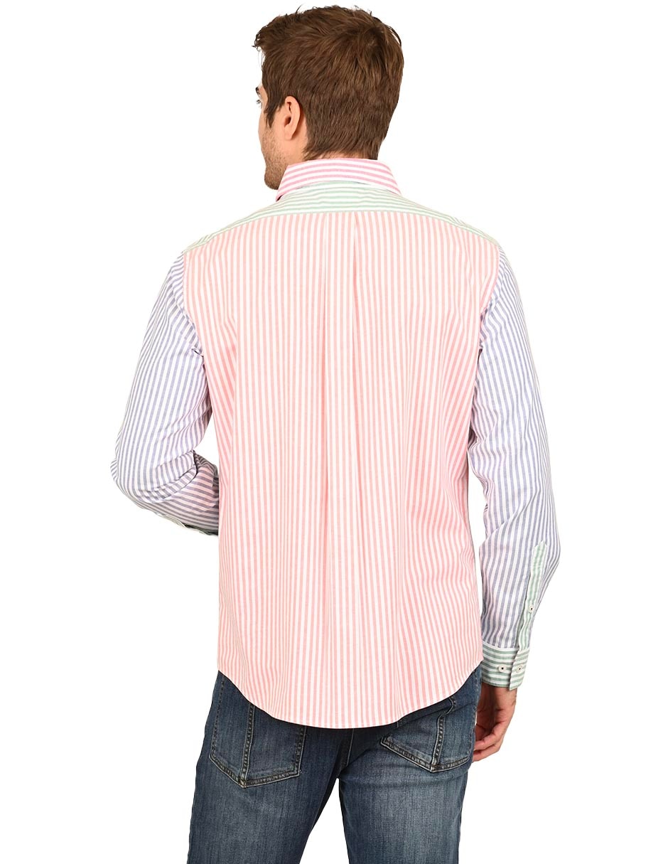 Camisa casual de algodón manga larga para hombre
