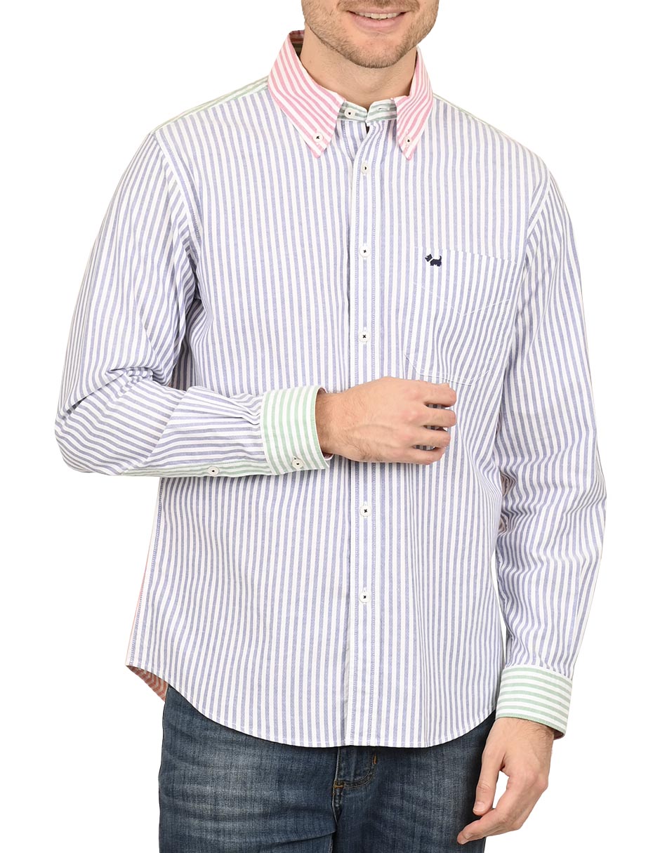 Camisa casual de algodón manga larga para hombre