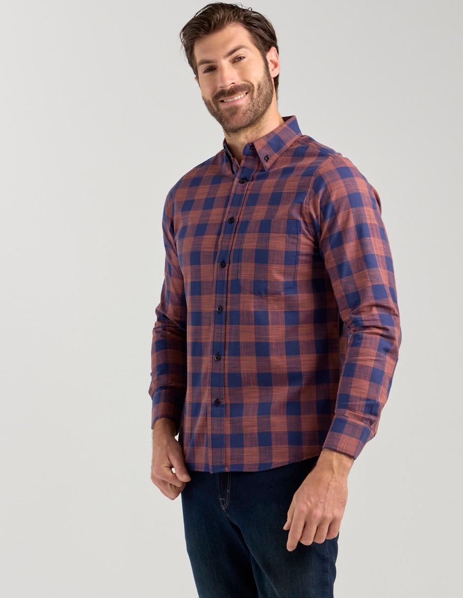 Camisa casual Regent Street de algodón manga larga para hombre