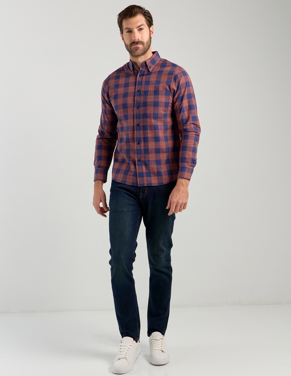 Camisa casual Regent Street de algodón manga larga para hombre