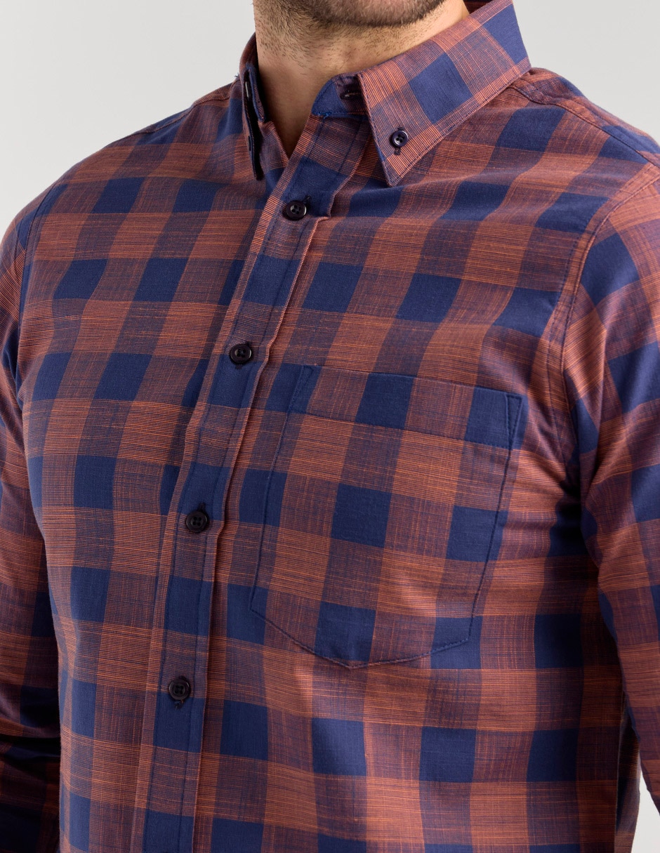 Camisa casual Regent Street de algodón manga larga para hombre