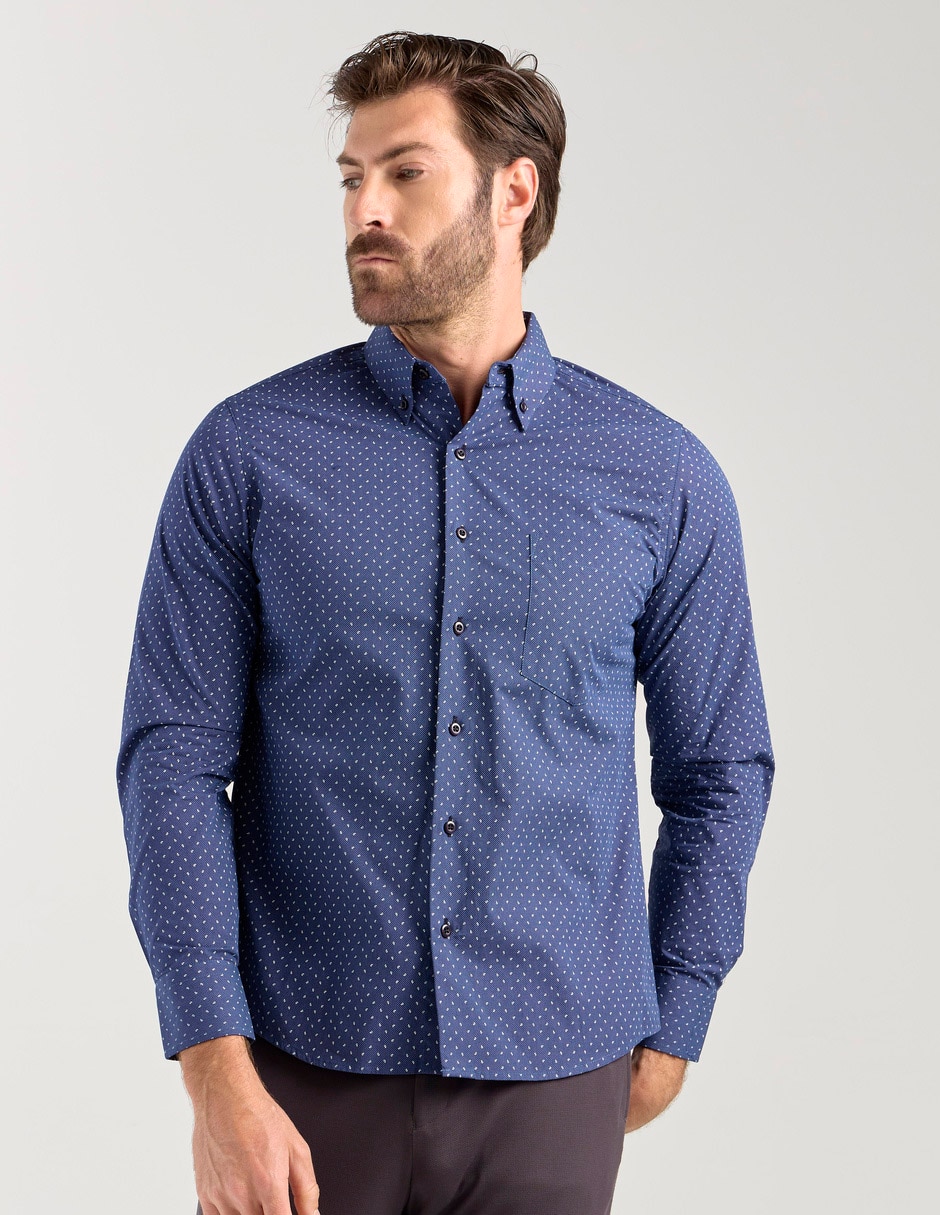 Camisa casual Regent Street de algodón manga larga para hombre