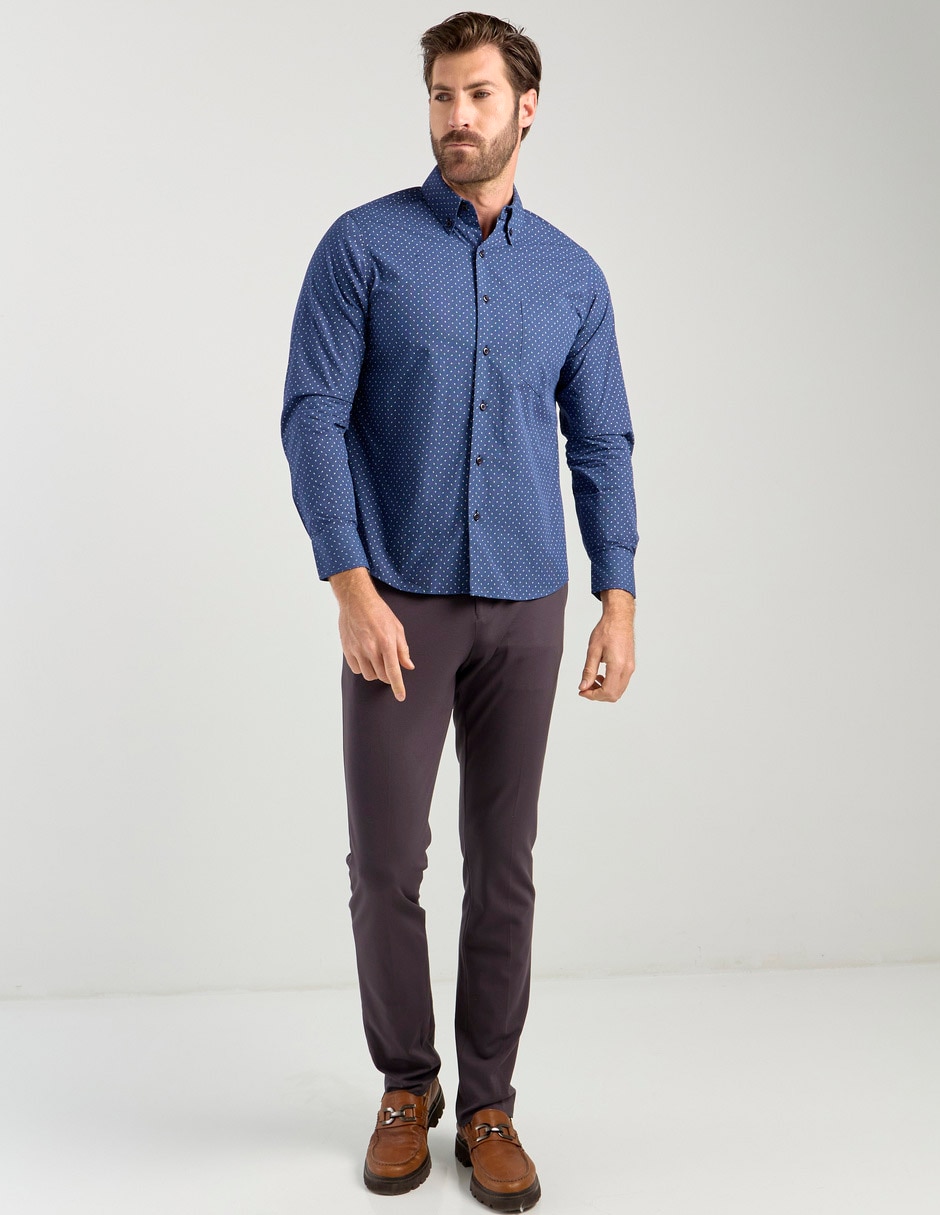 Camisa casual Regent Street de algodón manga larga para hombre