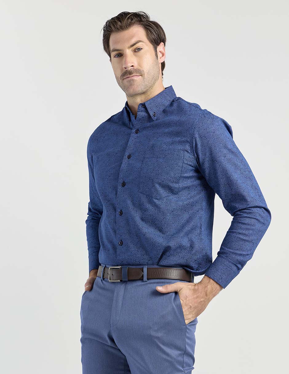 Camisa Regent Street de algodón manga larga para hombre