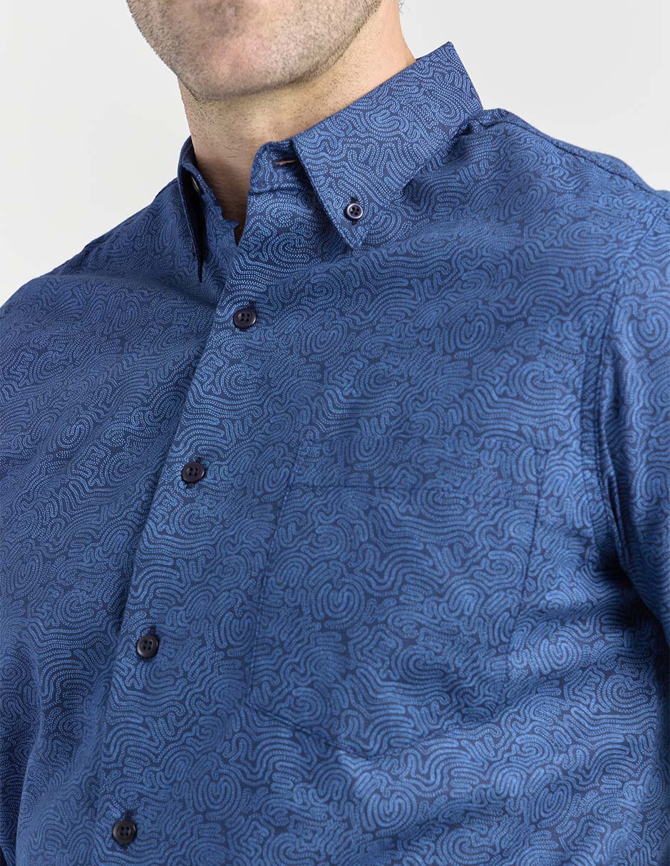 Camisa Regent Street de algodón manga larga para hombre
