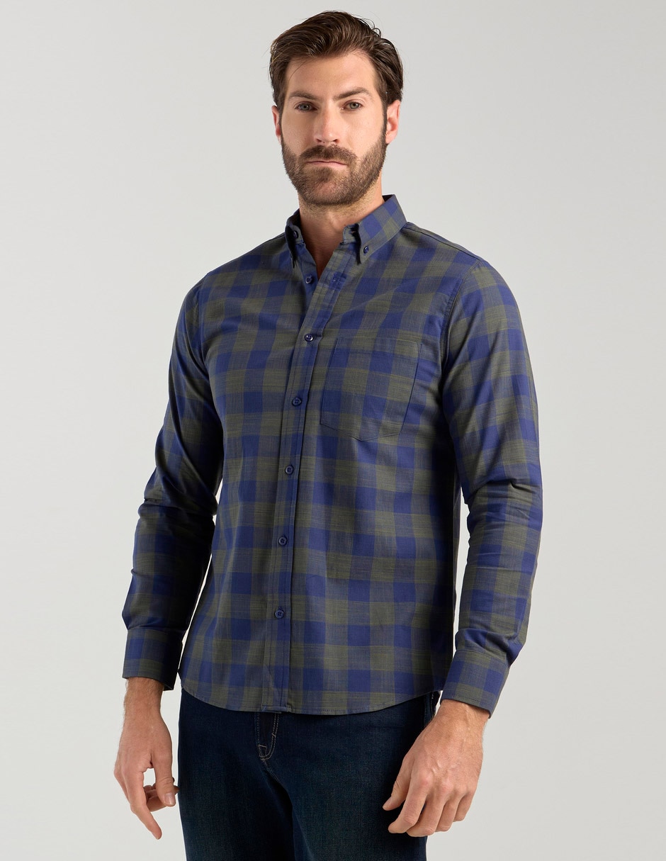Camisa casual Regent Street de algodón manga larga para hombre