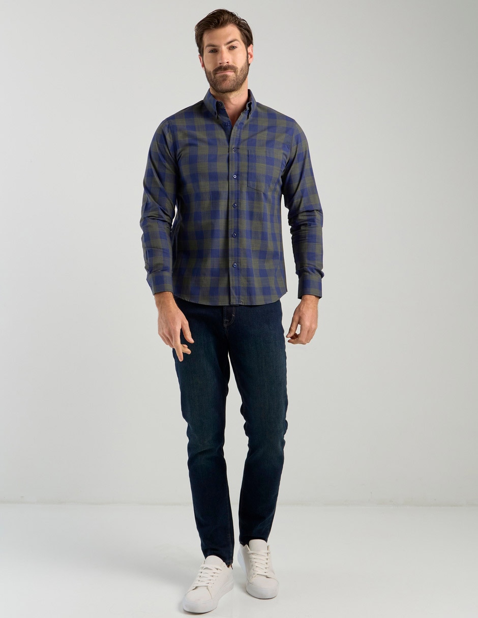 Camisa casual Regent Street de algodón manga larga para hombre