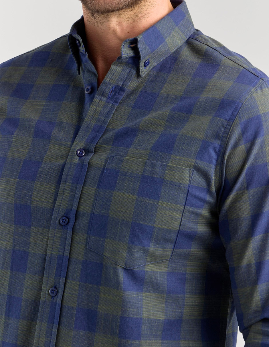 Camisa casual Regent Street de algodón manga larga para hombre