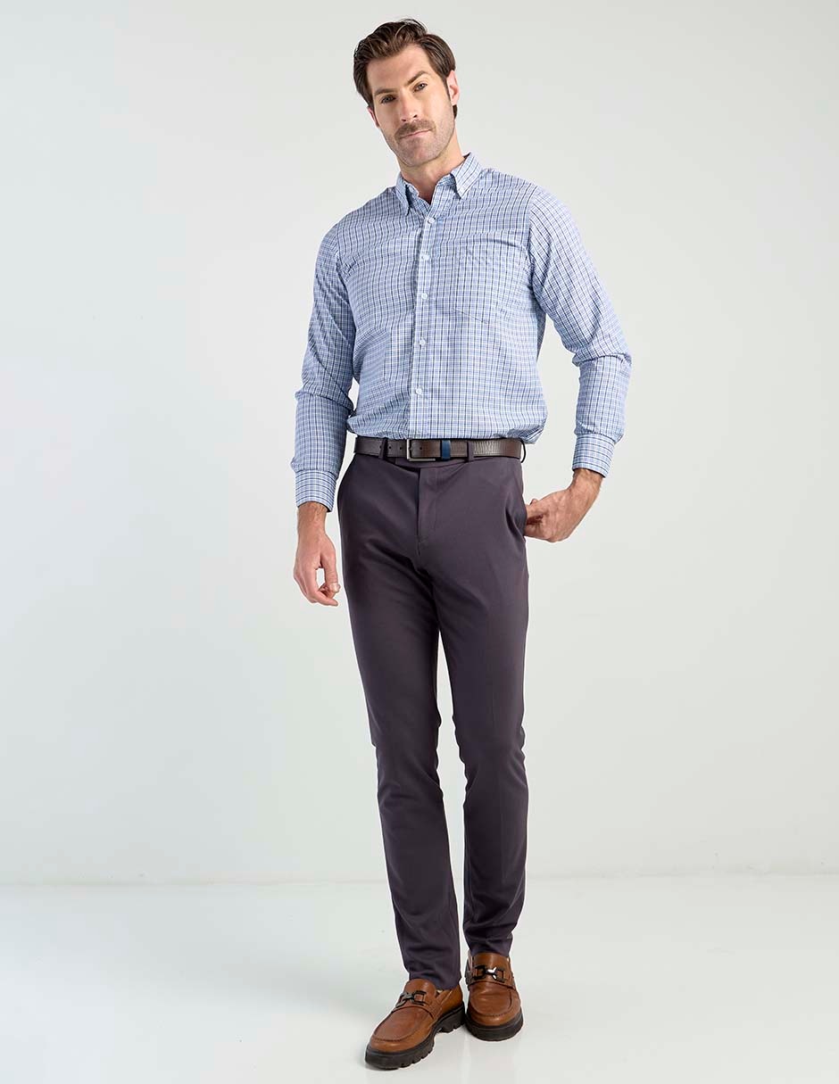 Camisa casual manga larga para hombre 7