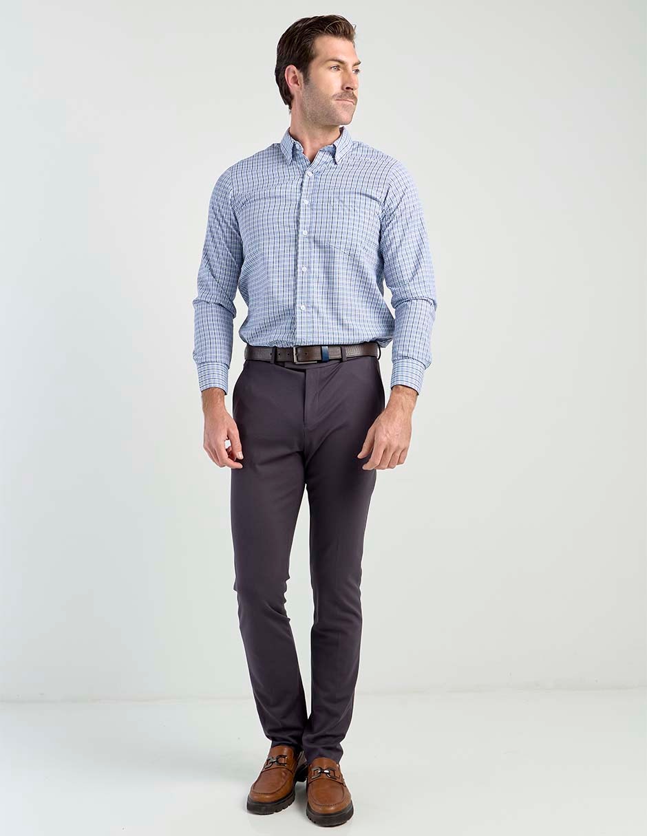 Camisa casual manga larga para hombre 8