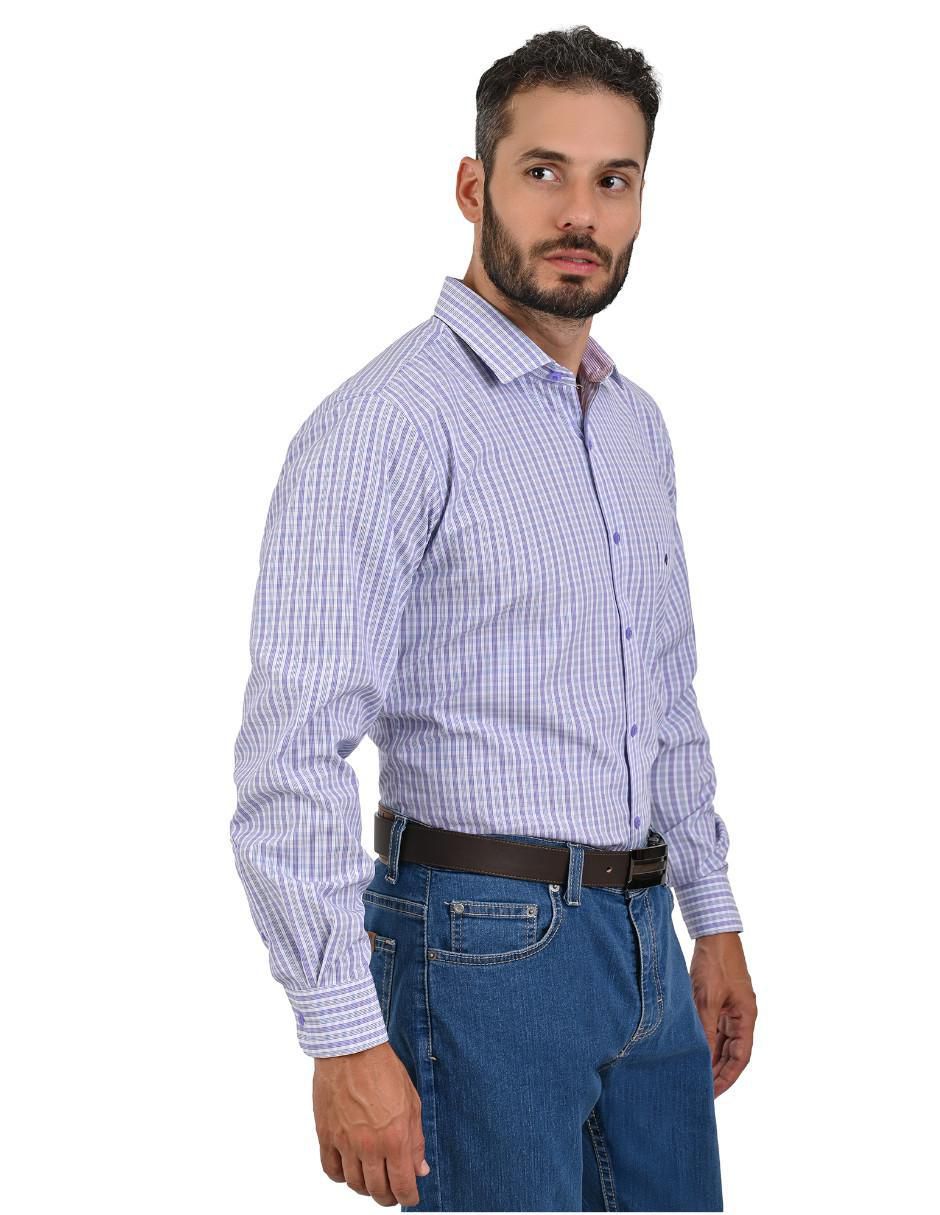Camisa casual manga larga para hombre