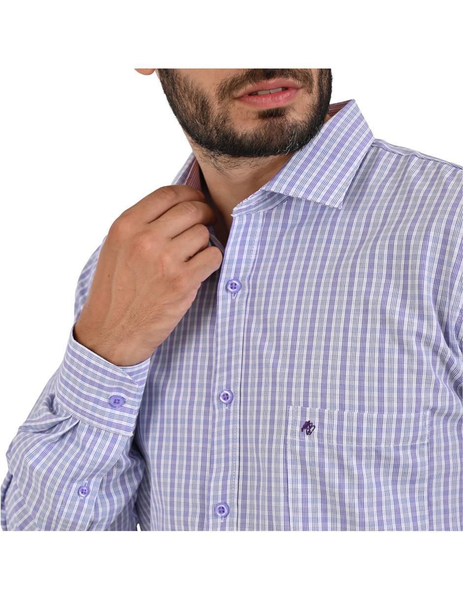 Camisa casual manga larga para hombre