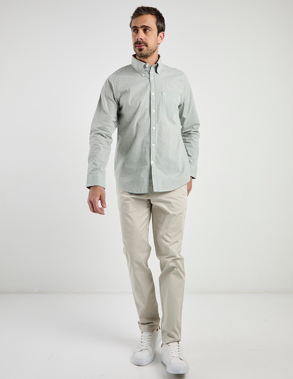 Camisa casual de algodón manga larga para hombre 8