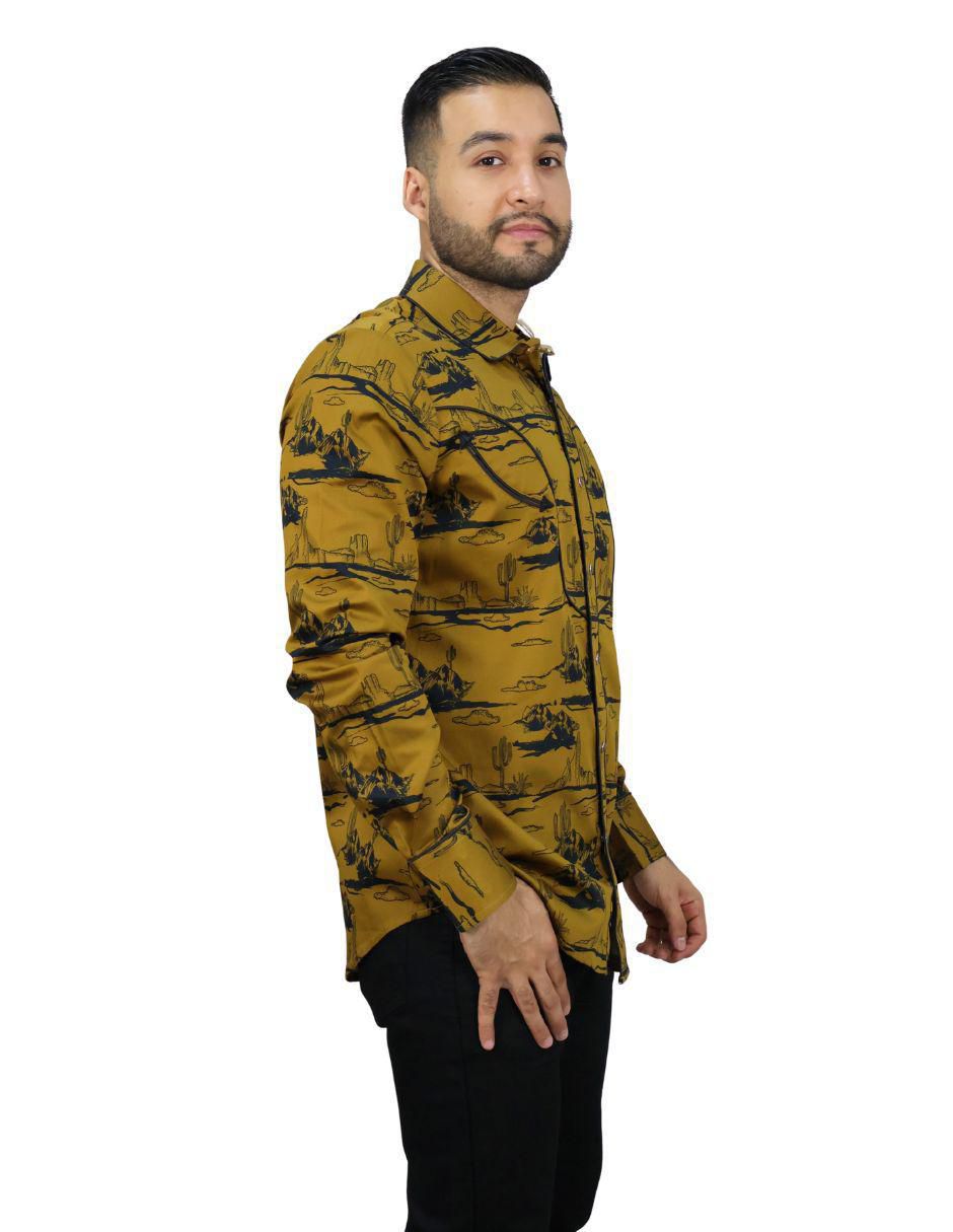 Camisa casual de algodón manga larga para hombre 4