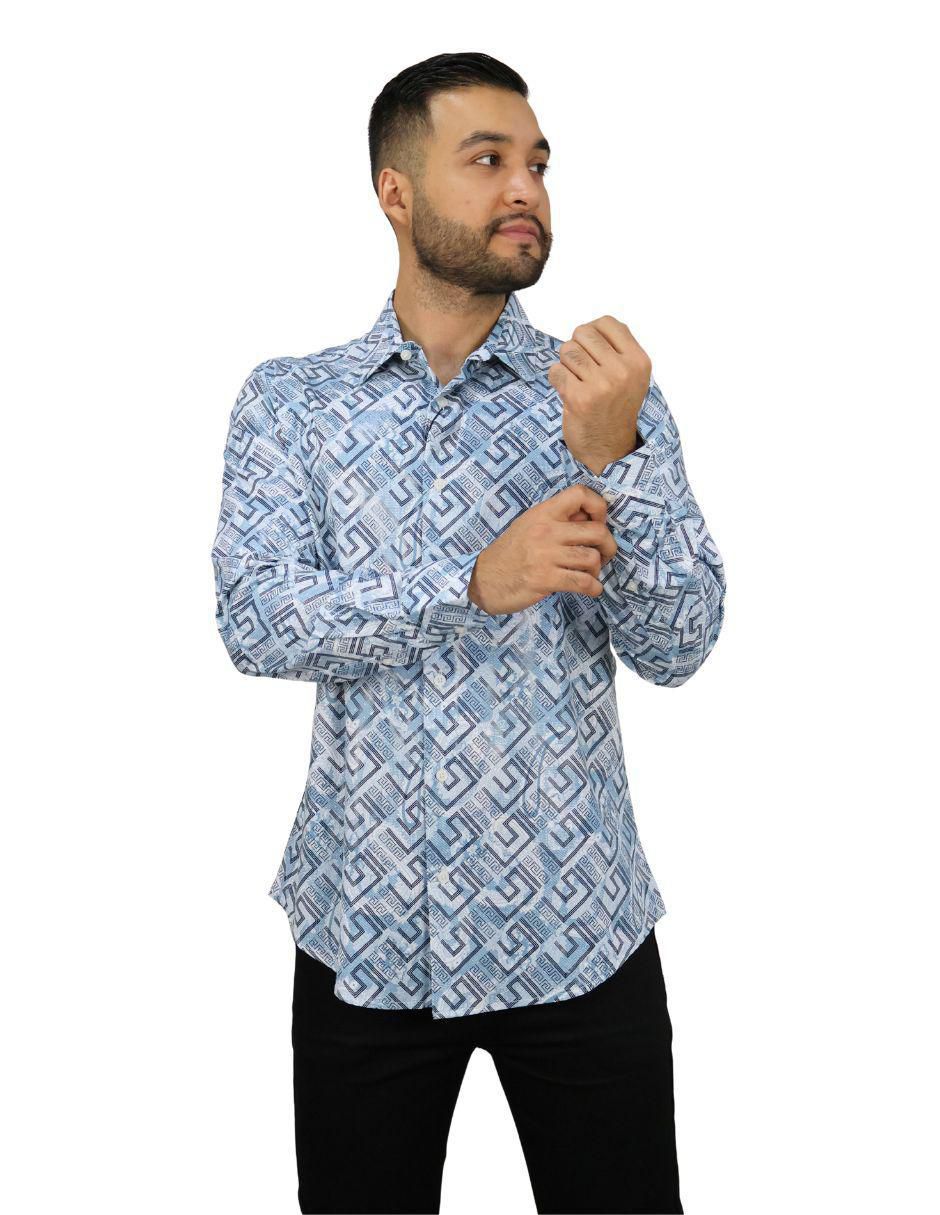 Camisa casual manga larga para hombre 5