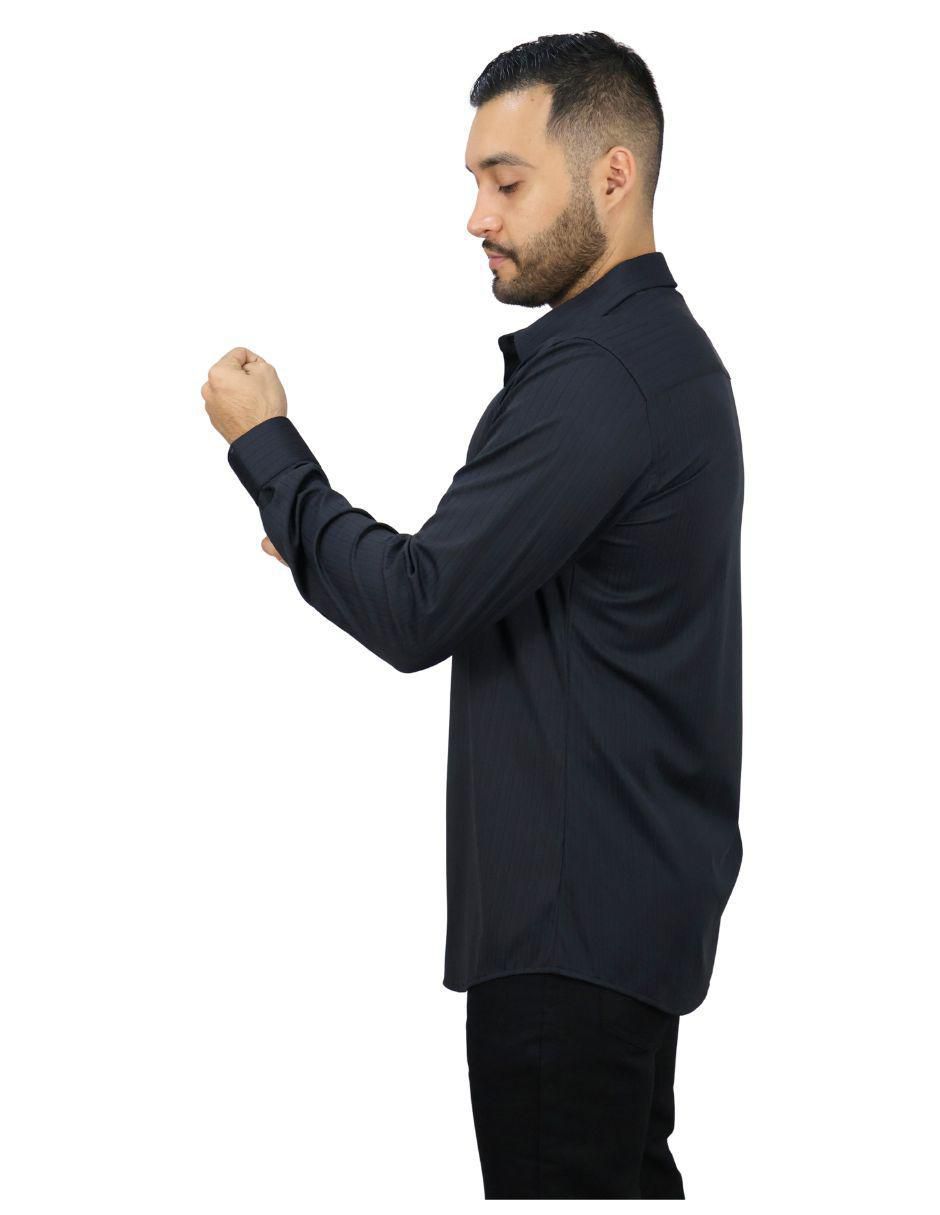 Camisa casual manga larga para hombre 4
