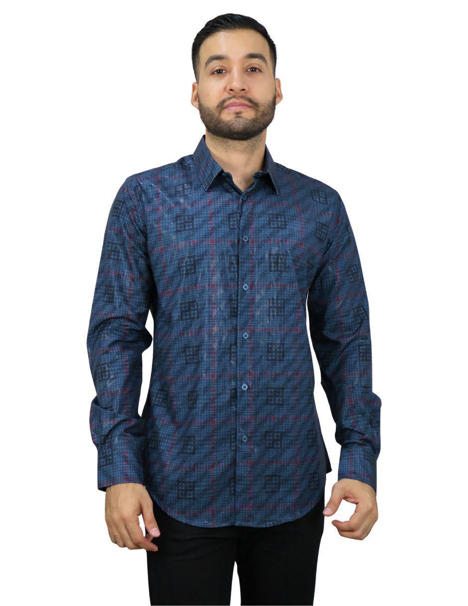 Camisa casual manga larga para hombre 1