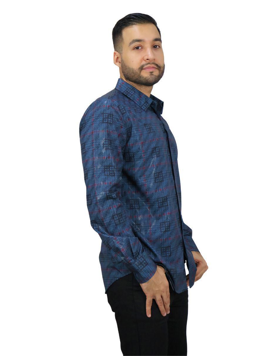 Camisa casual manga larga para hombre 4