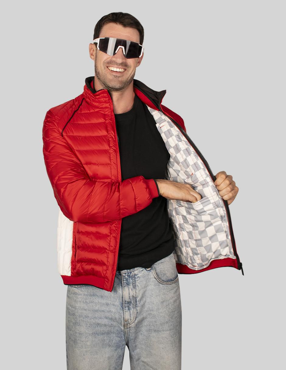 Chamarra capitonada cuello a contraste para hombre 5
