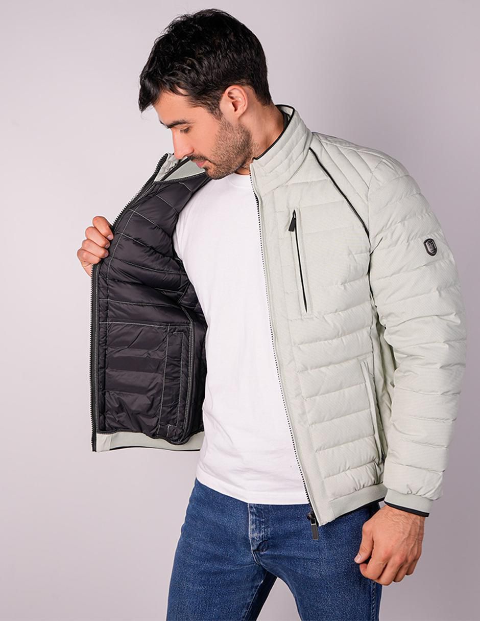 Chamarra capitonada cuello a contraste para hombre 5