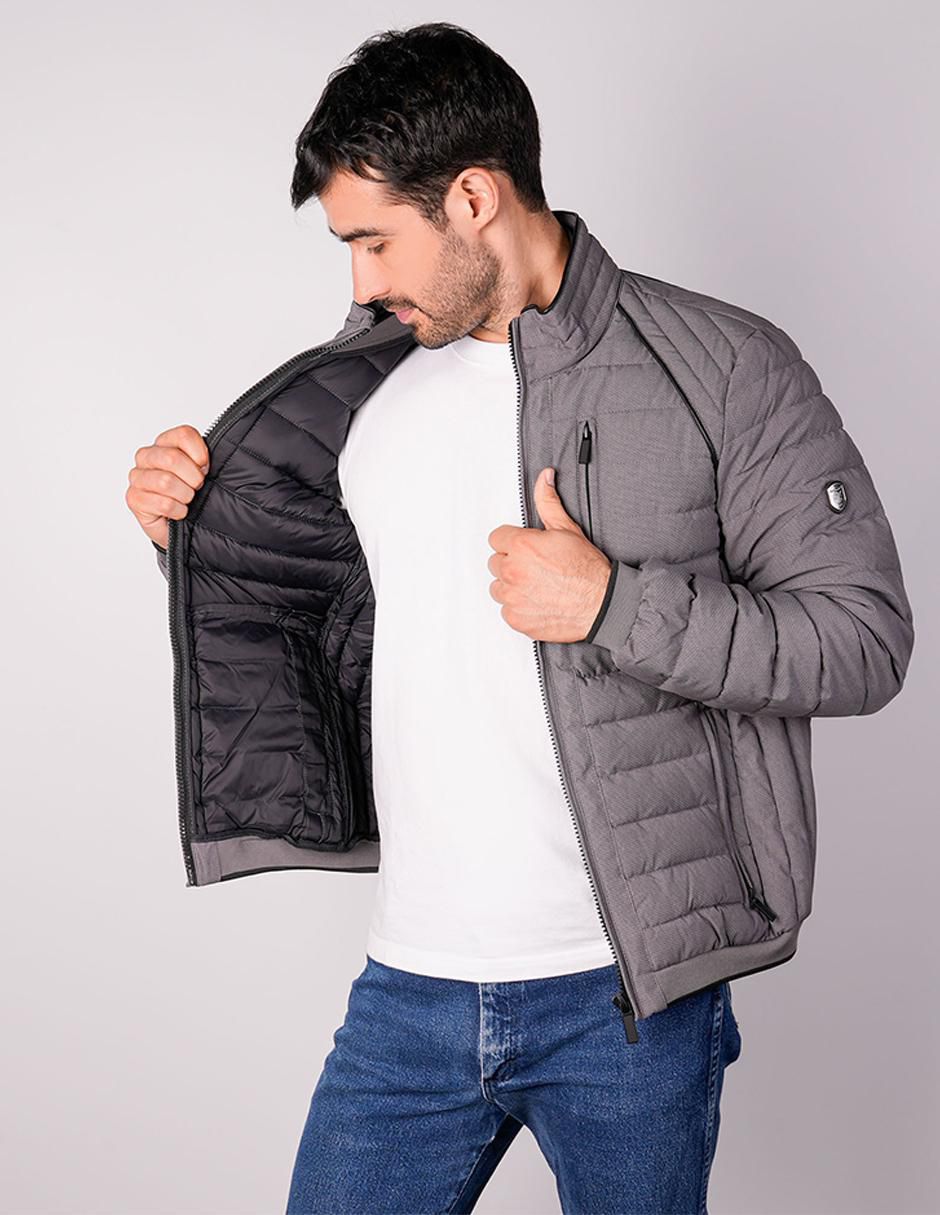 Chamarra capitonada cuello a contraste para hombre 5