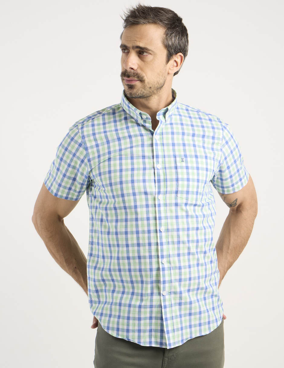 Camisa casual de algodón manga corta para hombre 1