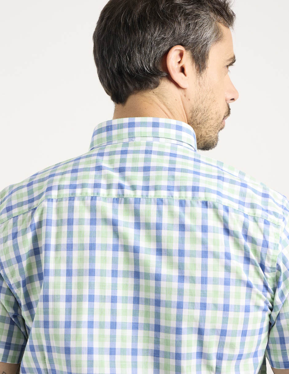 Camisa casual de algodón manga corta para hombre 10