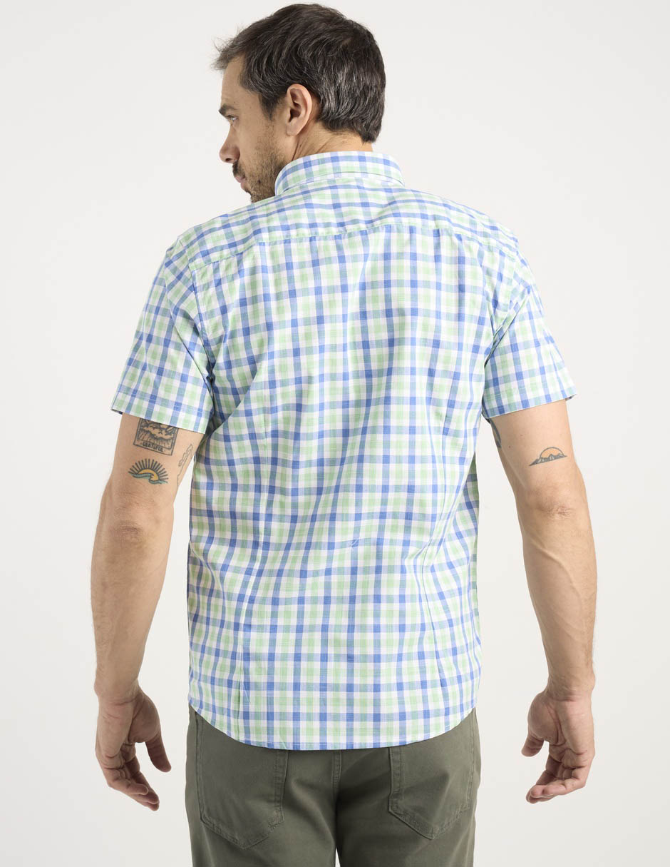 Camisa casual de algodón manga corta para hombre 11