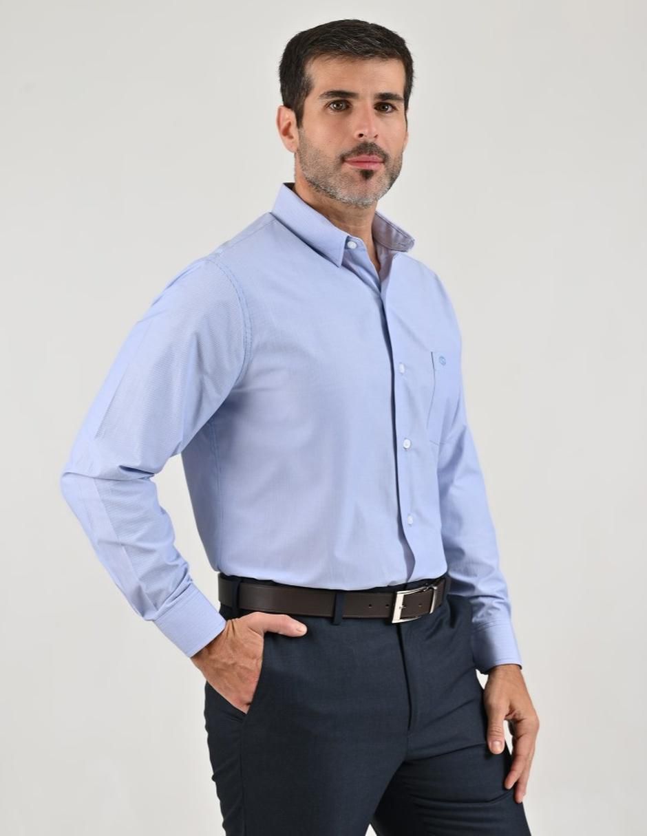 Camisa casual de algodón manga larga para hombre